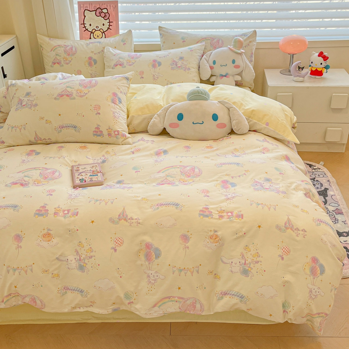 91家纺网 家纺一手货源 找家纺 暮思家居 2026新款正版授权三丽鸥全棉纯棉四件套系列-第一批 游乐园大耳狗