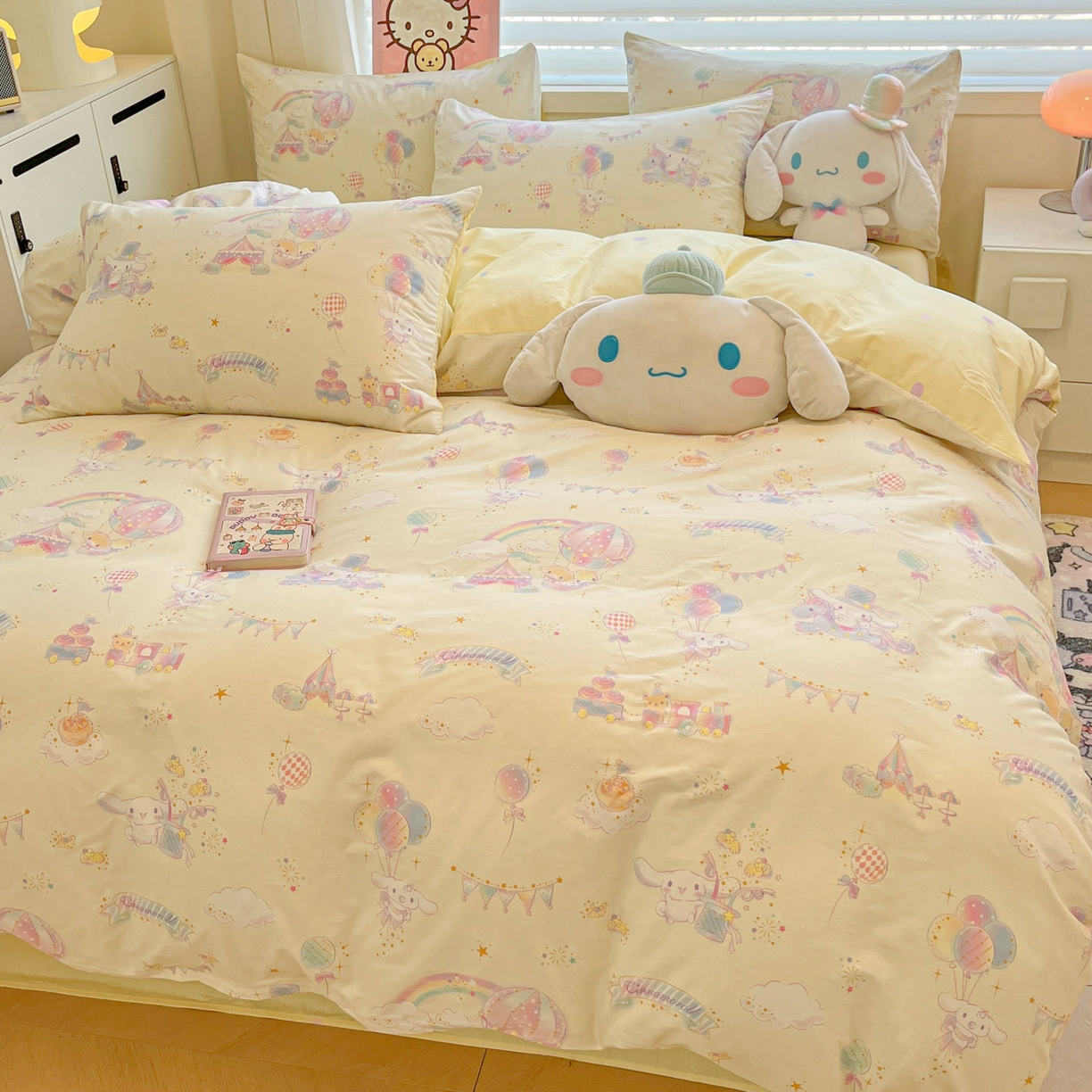 91家纺网 家纺一手货源 找家纺 暮思家居 2026新款正版授权三丽鸥全棉纯棉四件套系列-第一批 游乐园大耳狗