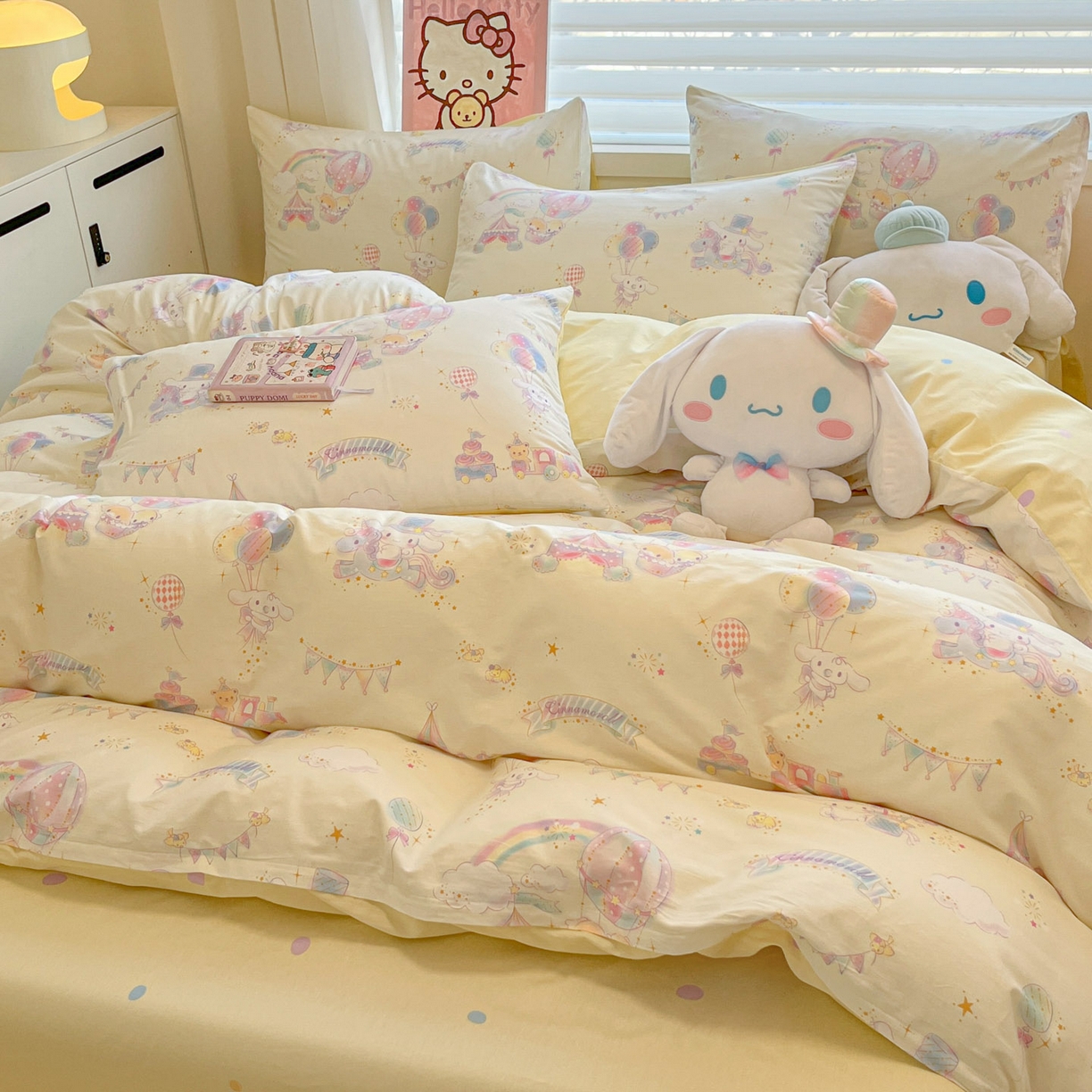 91家纺网 家纺一手货源 找家纺 暮思家居 2026新款正版授权三丽鸥全棉纯棉四件套系列-第一批 游乐园大耳狗