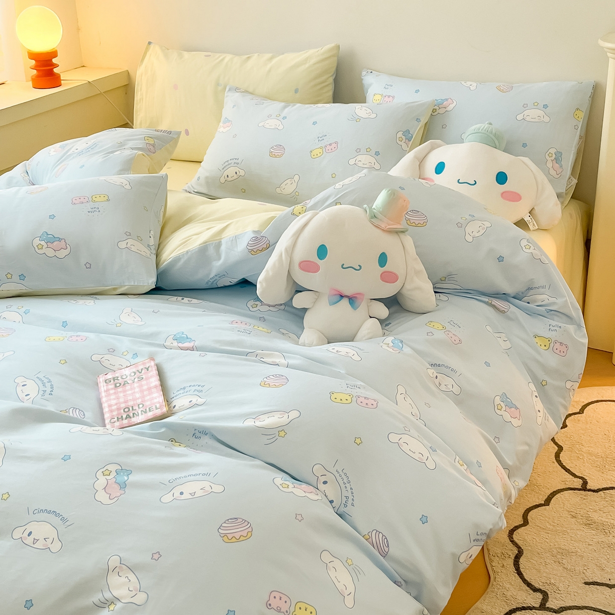 91家纺网 家纺一手货源 找家纺 暮思家居 2026新款正版授权三丽鸥全棉纯棉四件套系列-第一批 云朵大耳狗