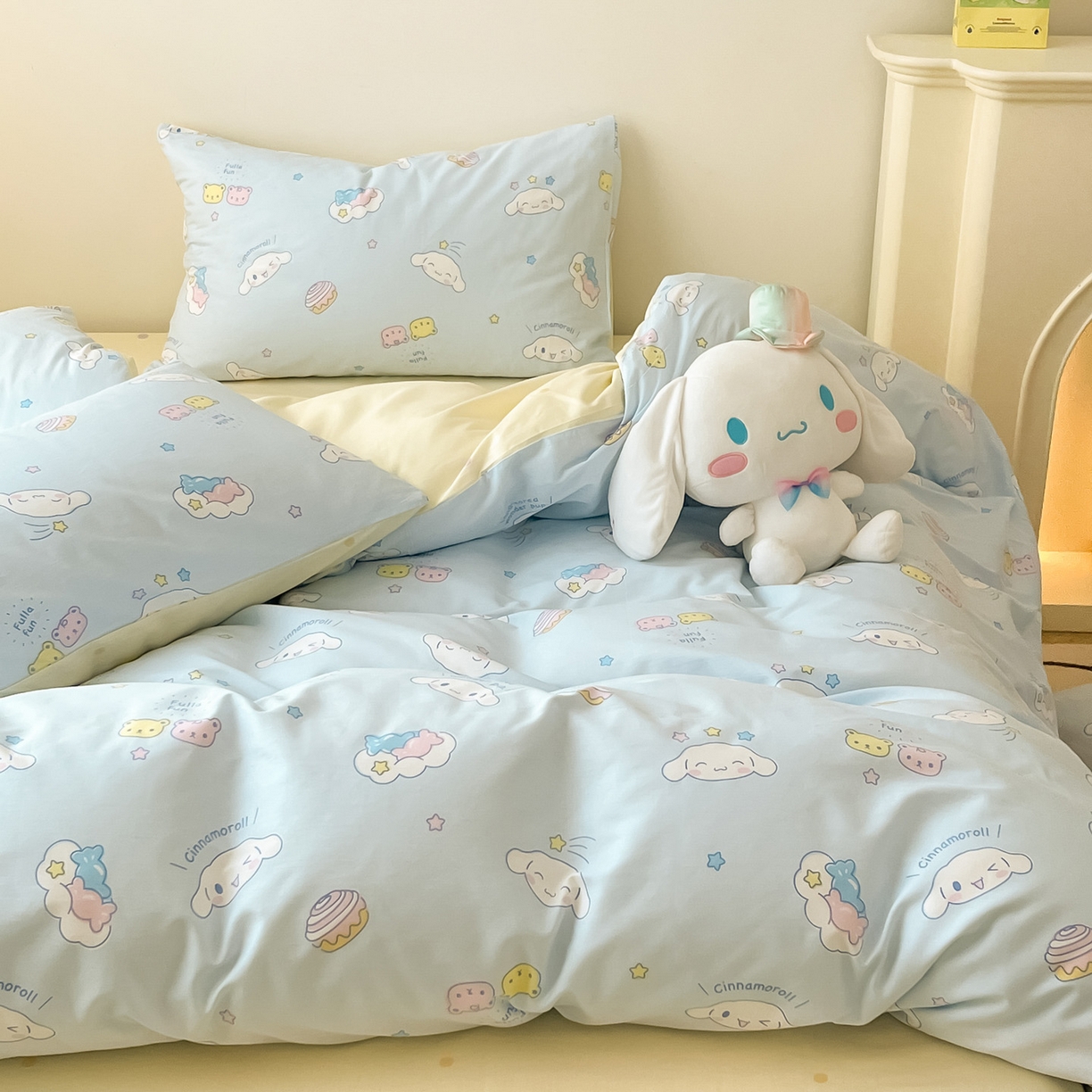 91家纺网 家纺一手货源 找家纺 暮思家居 2026新款正版授权三丽鸥全棉纯棉四件套系列-第一批 云朵大耳狗