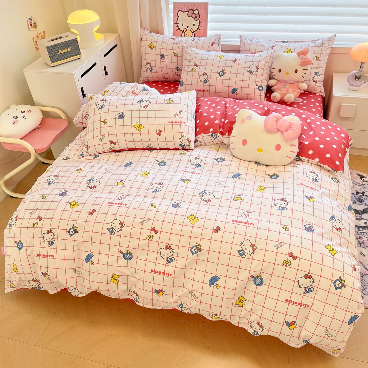 91家纺网 家纺一手货源 找家纺 暮思家居 2026新款正版授权三丽鸥全棉纯棉四件套系列-第一批 运动凯蒂