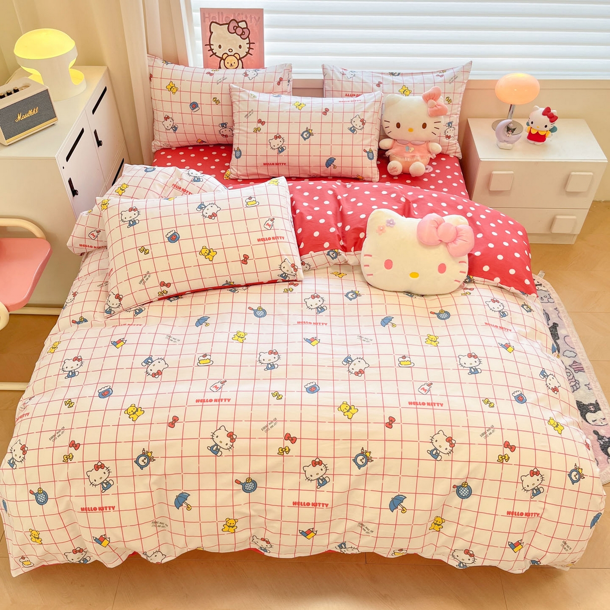 91家纺网 家纺一手货源 找家纺 暮思家居 2026新款正版授权三丽鸥全棉纯棉四件套系列-第一批 运动凯蒂