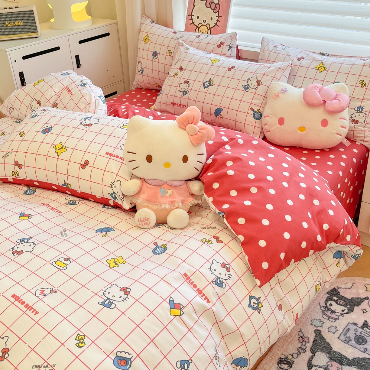 91家纺网 家纺一手货源 找家纺 暮思家居 2026新款正版授权三丽鸥全棉纯棉四件套系列-第一批 运动凯蒂