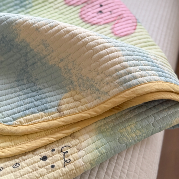 91家纺网 家纺一手货源 找家纺 茉夕家纺 2026新款春季双面纯棉印花单品床盖单件床盖 小猫阿狗