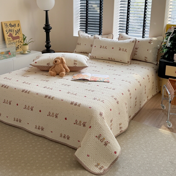 91家纺网 家纺一手货源 找家纺 茉夕家纺 2026新款春季双面纯棉印花单品床盖单件床盖 小美满