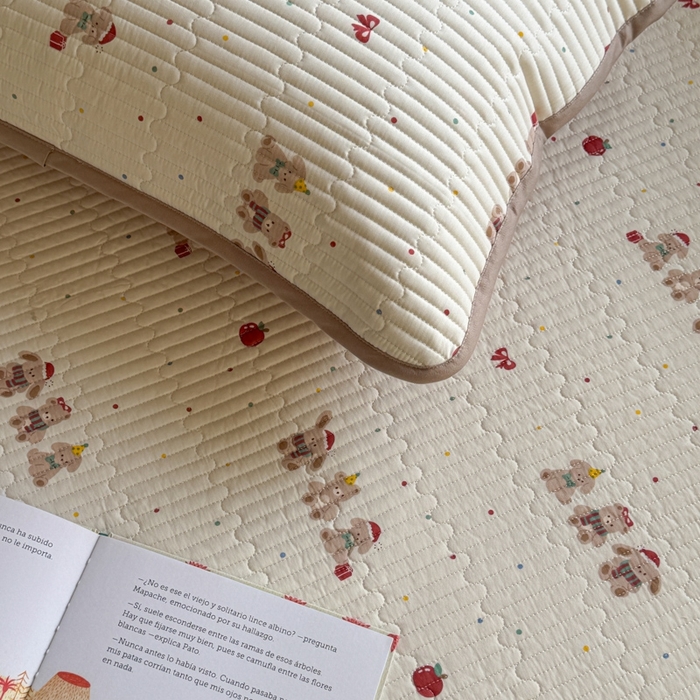 91家纺网 家纺一手货源 找家纺 茉夕家纺 2026新款春季双面纯棉印花单品床盖单件床盖 小美满