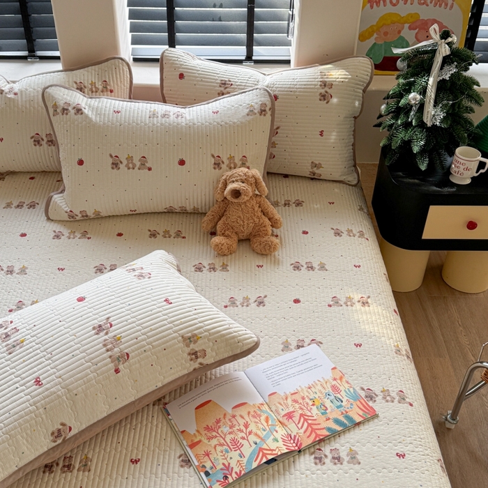 91家纺网 家纺一手货源 找家纺 茉夕家纺 2026新款春季双面纯棉印花单品床盖单件床盖 小美满