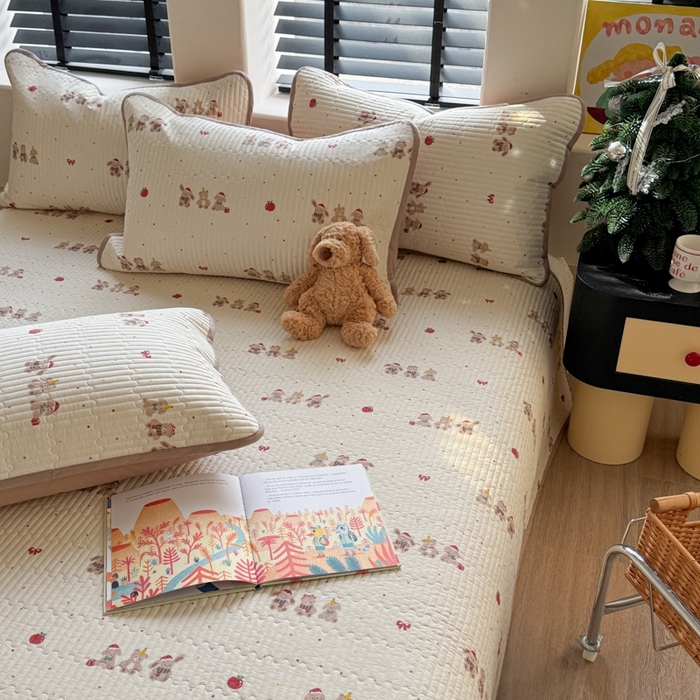 91家纺网 家纺一手货源 找家纺 茉夕家纺 2026新款春季双面纯棉印花单品床盖单件床盖 小美满