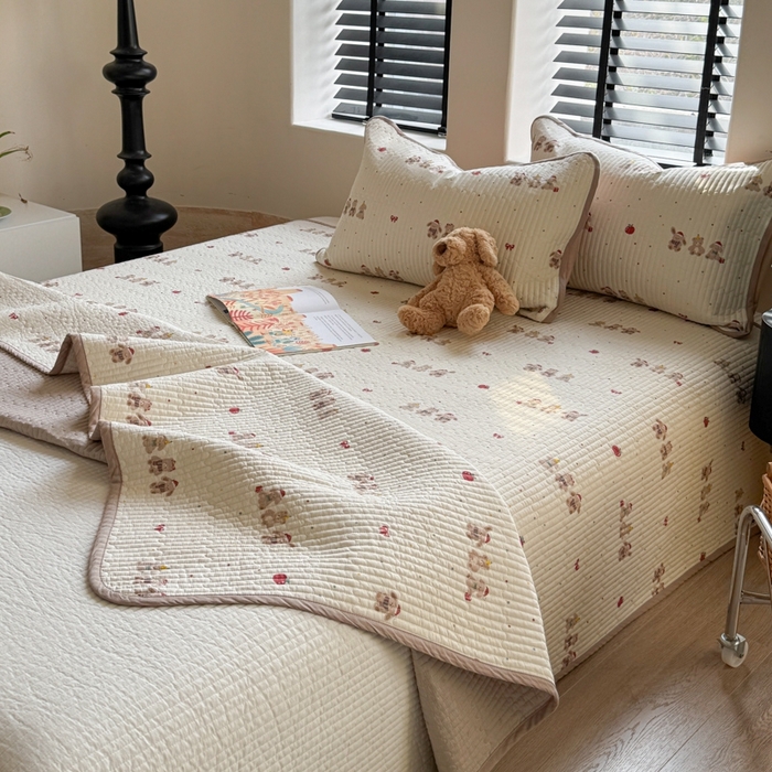 91家纺网 家纺一手货源 找家纺 茉夕家纺 2026新款春季双面纯棉印花单品床盖单件床盖 小美满