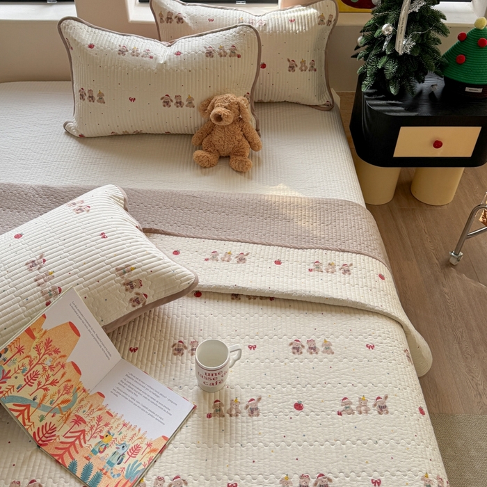 91家纺网 家纺一手货源 找家纺 茉夕家纺 2026新款春季双面纯棉印花单品床盖单件床盖 小美满