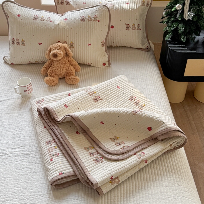 91家纺网 家纺一手货源 找家纺 茉夕家纺 2026新款春季双面纯棉印花单品床盖单件床盖 小美满