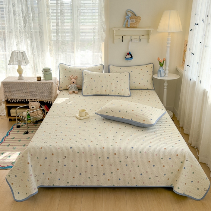 茉夕家纺 2026新款春季双面纯棉印花单品床盖单件床盖 星河梦