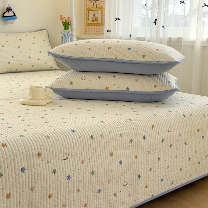 91家纺网 家纺一手货源 找家纺 茉夕家纺 2026新款春季双面纯棉印花单品床盖单件床盖 星河梦