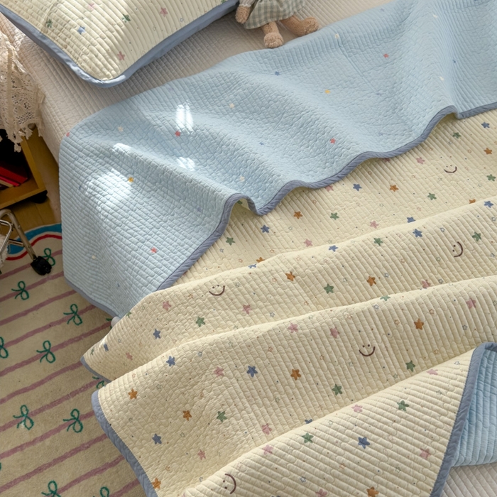 91家纺网 家纺一手货源 找家纺 茉夕家纺 2026新款春季双面纯棉印花单品床盖单件床盖 星河梦