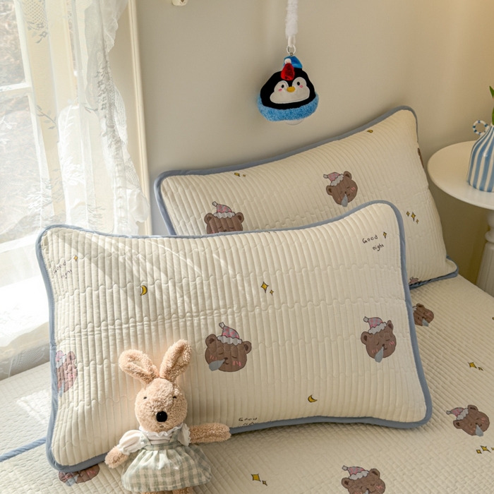 91家纺网 家纺一手货源 找家纺 茉夕家纺 2026新款春季双面纯棉印花单品床盖单件床盖 星星熊