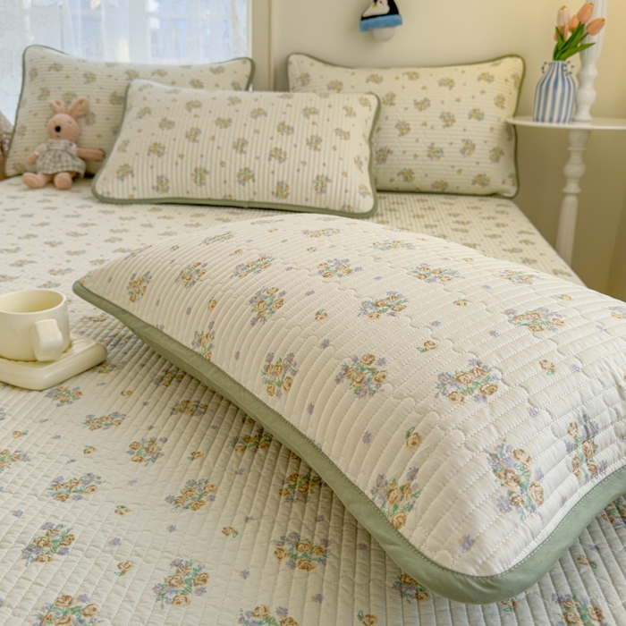 91家纺网 家纺一手货源 找家纺 茉夕家纺 2026新款春季双面纯棉印花单品床盖单件床盖 绣球花