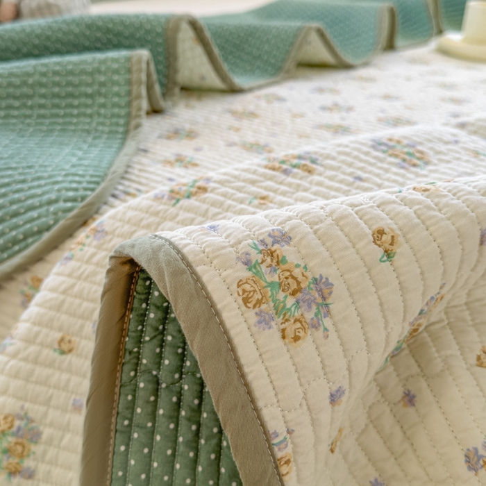 91家纺网 家纺一手货源 找家纺 茉夕家纺 2026新款春季双面纯棉印花单品床盖单件床盖 绣球花