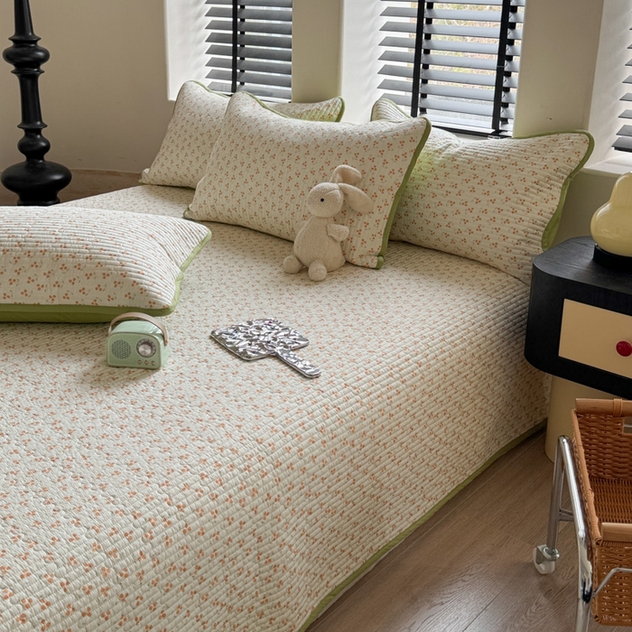 91家纺网 家纺一手货源 找家纺 茉夕家纺 2026新款春季双面纯棉印花单品床盖单件床盖 预售春天