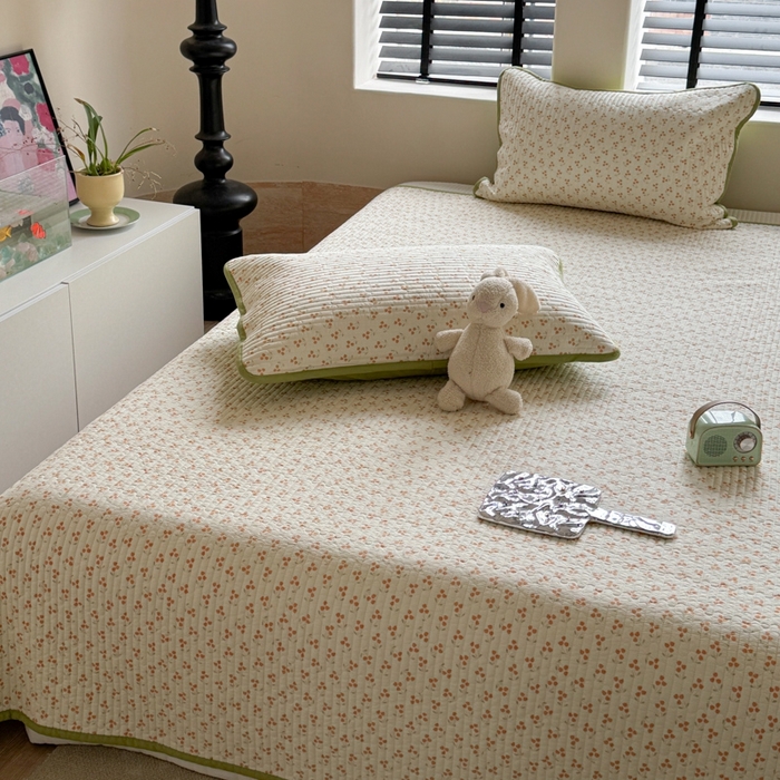 91家纺网 家纺一手货源 找家纺 茉夕家纺 2026新款春季双面纯棉印花单品床盖单件床盖 预售春天