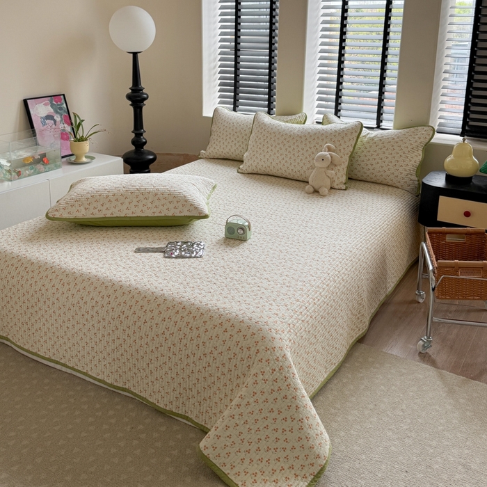 91家纺网 家纺一手货源 找家纺 茉夕家纺 2026新款春季双面纯棉印花单品床盖单件床盖 预售春天