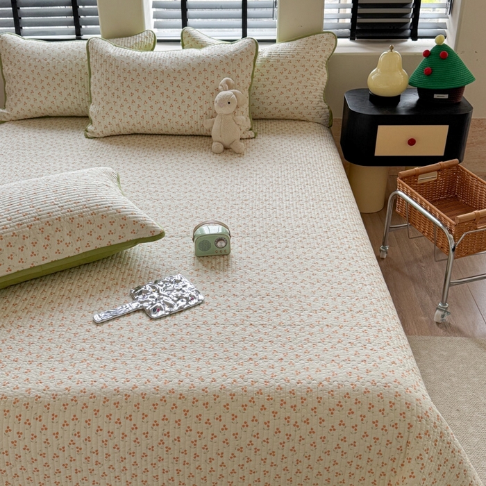 91家纺网 家纺一手货源 找家纺 茉夕家纺 2026新款春季双面纯棉印花单品床盖单件床盖 预售春天