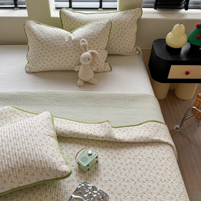 91家纺网 家纺一手货源 找家纺 茉夕家纺 2026新款春季双面纯棉印花单品床盖单件床盖 预售春天