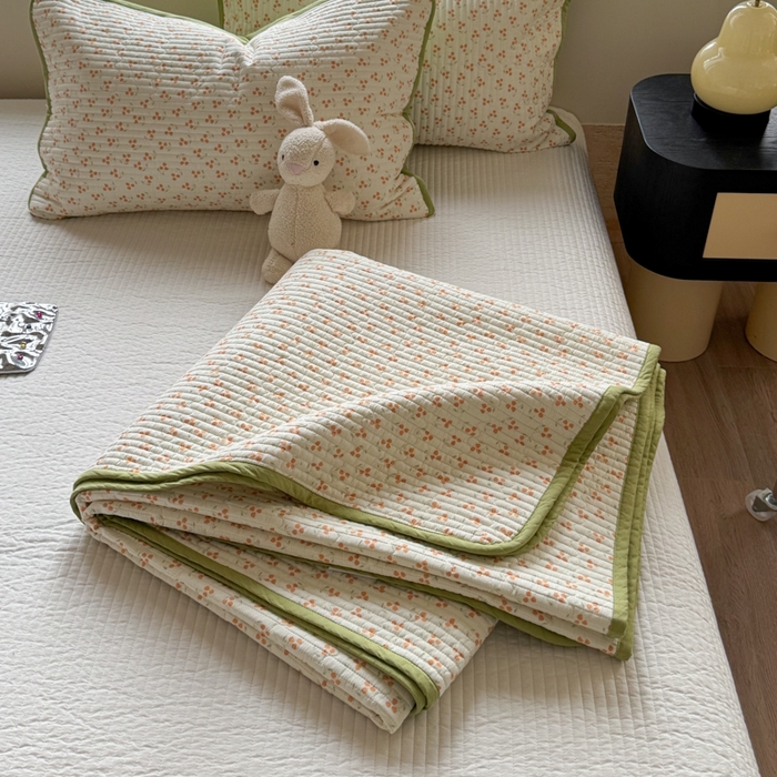 91家纺网 家纺一手货源 找家纺 茉夕家纺 2026新款春季双面纯棉印花单品床盖单件床盖 预售春天