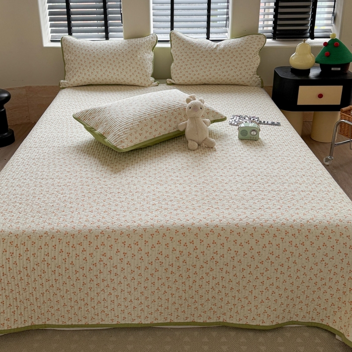 91家纺网 家纺一手货源 找家纺 茉夕家纺 2026新款春季双面纯棉印花单品床盖单件床盖 预售春天