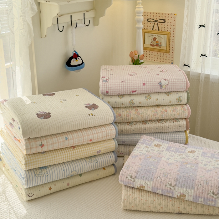 茉夕家纺 2026新款春季双面纯棉印花单品床盖单件床盖 组合图仅供参考不可下单