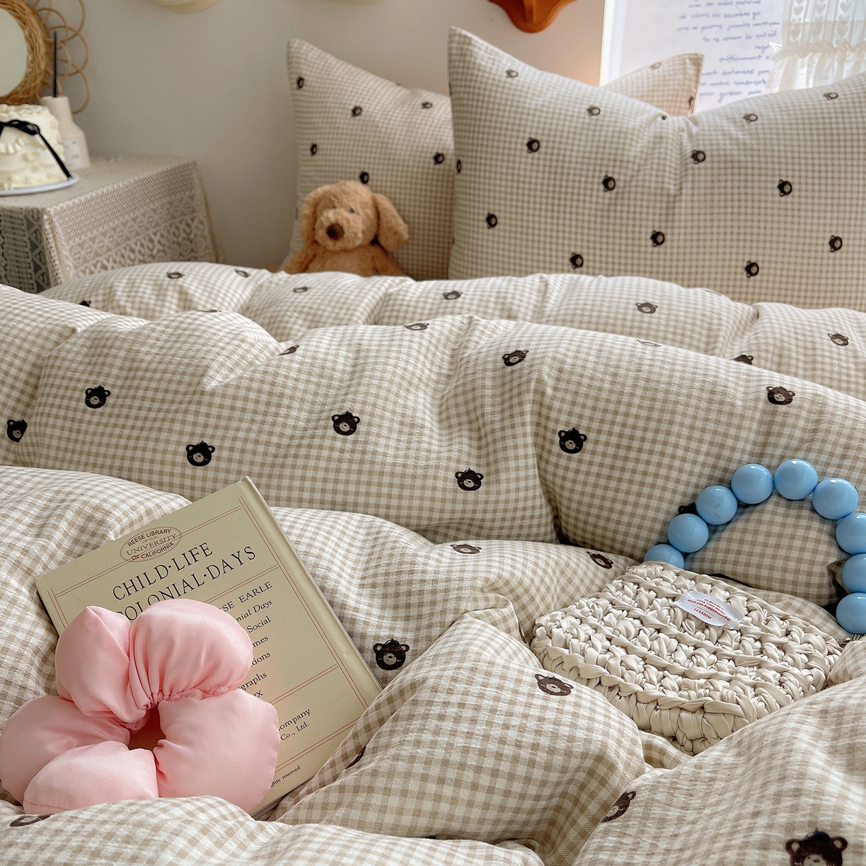 91家纺网 家纺一手货源 找家纺 沐芷 2026 【提供买家秀】简约可爱双层纱四件套床上用品 单被套/四件套 彼岸-罗格先生