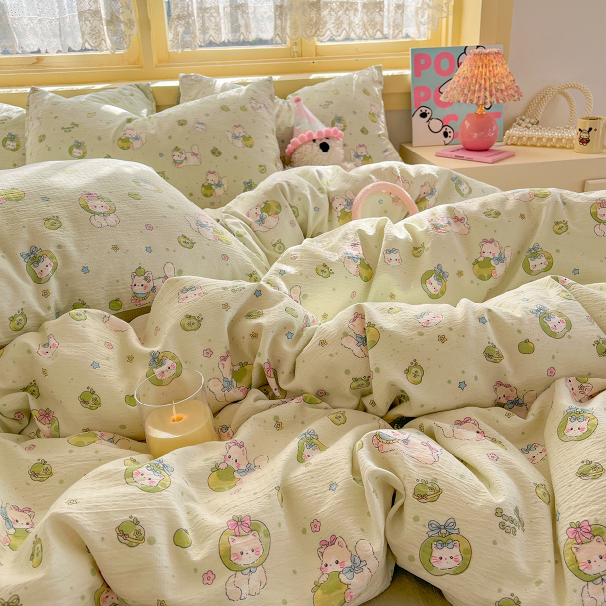 91家纺网 家纺一手货源 找家纺 （总）瑞钰 2025新款云感双层纱暗合四件套