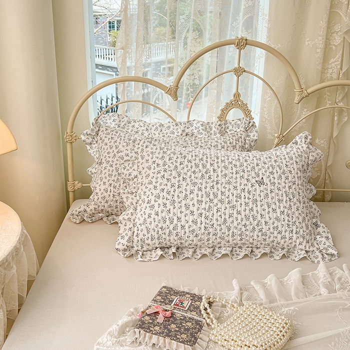 91家纺网 家纺一手货源 找家纺 （总）圣比熊 2026新款A类云朵棉夹棉花边枕套宿舍单人一只装枕芯内胆套-单人枕套