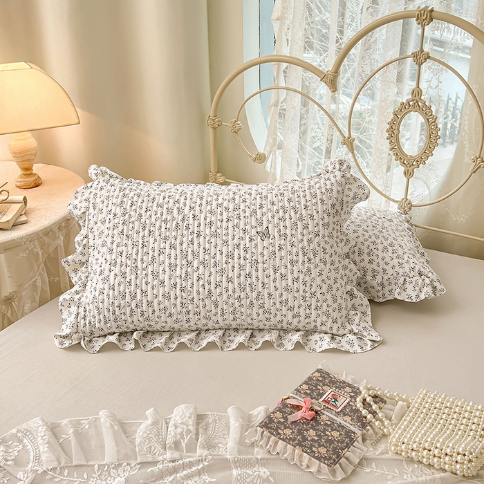 91家纺网 家纺一手货源 找家纺 （总）圣比熊 2026新款A类云朵棉夹棉花边枕套宿舍单人一只装枕芯内胆套-单人枕套