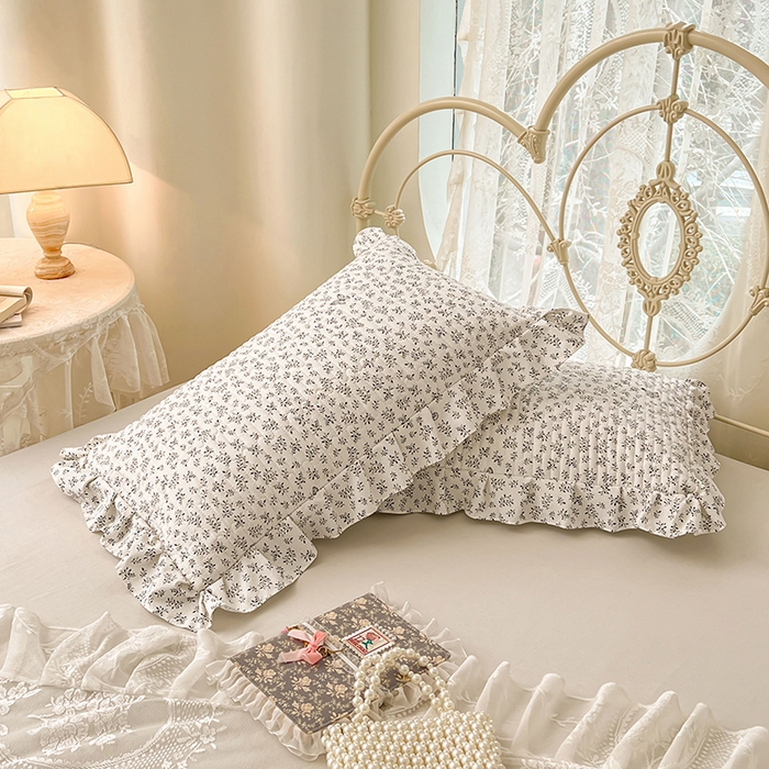 91家纺网 家纺一手货源 找家纺 （总）圣比熊 2026新款A类云朵棉夹棉花边枕套宿舍单人一只装枕芯内胆套-单人枕套