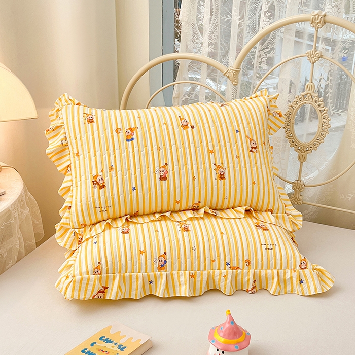 91家纺网 家纺一手货源 找家纺 圣比熊 2026新款A类云朵棉夹棉花边枕套宿舍单人一只装枕芯内胆套-单人枕套 小星愿（花边夹棉）