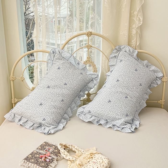 91家纺网 家纺一手货源 找家纺 圣比熊 2026新款A类云朵棉夹棉花边枕套宿舍单人一只装枕芯内胆套-单人枕套 花屿轻梦（花边夹棉）