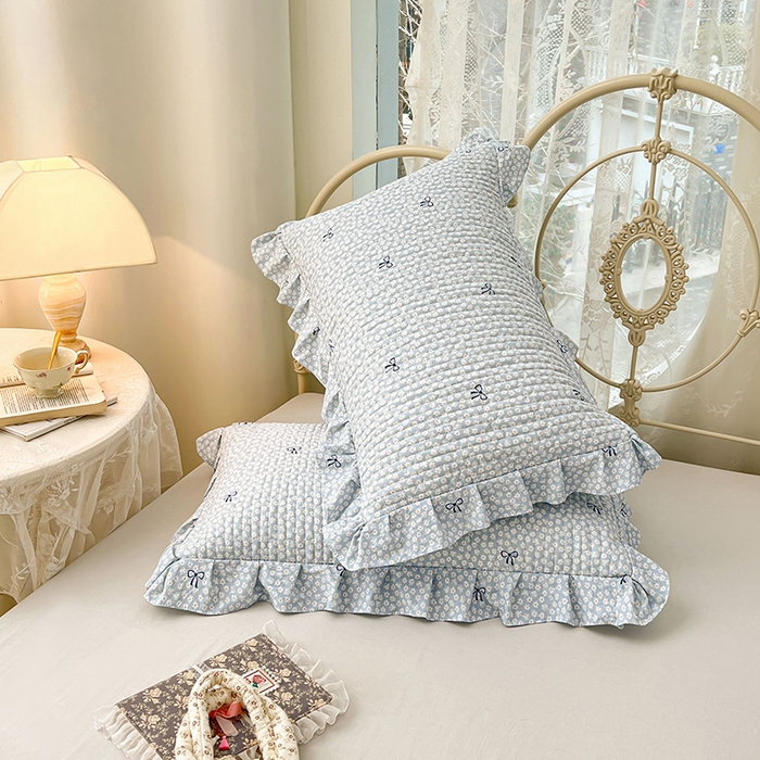 91家纺网 家纺一手货源 找家纺 圣比熊 2026新款A类云朵棉夹棉花边枕套宿舍单人一只装枕芯内胆套-单人枕套 花屿轻梦（花边夹棉）