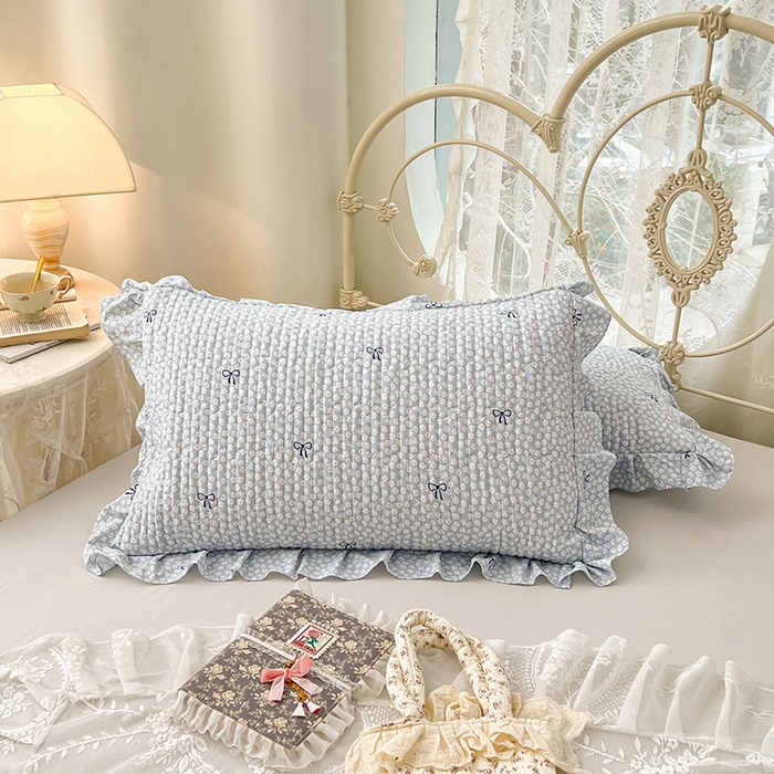 91家纺网 家纺一手货源 找家纺 圣比熊 2026新款A类云朵棉夹棉花边枕套宿舍单人一只装枕芯内胆套-单人枕套 花屿轻梦（花边夹棉）