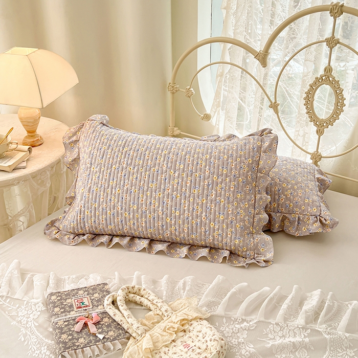 91家纺网 家纺一手货源 找家纺 圣比熊 2026新款A类云朵棉夹棉花边枕套宿舍单人一只装枕芯内胆套-单人枕套 花无归期（花边夹棉）