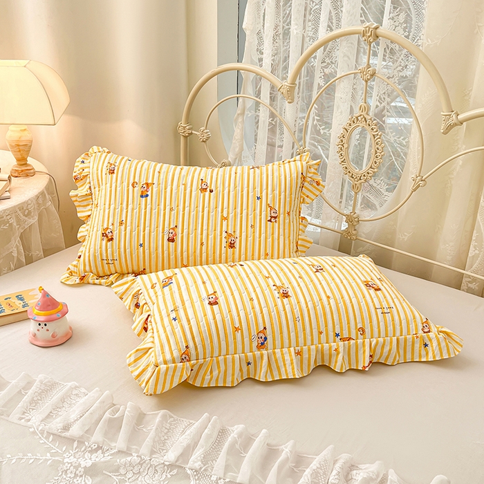 91家纺网 家纺一手货源 找家纺 圣比熊 2026新款A类云朵棉夹棉花边枕套宿舍单人一只装枕芯内胆套-单人枕套 小星愿（花边夹棉）