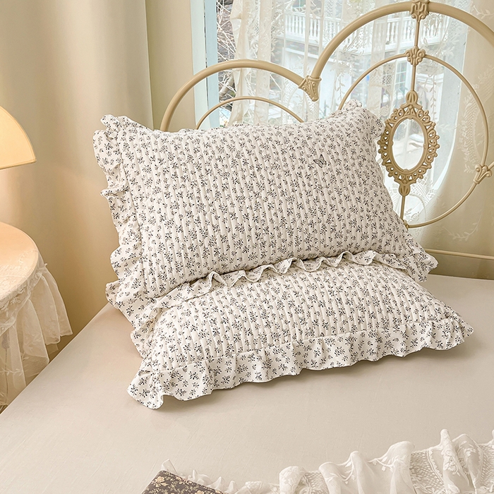 圣比熊 2026新款A类云朵棉夹棉花边枕套宿舍单人一只装枕芯内胆套-单人枕套 花间迷离（花边夹棉）