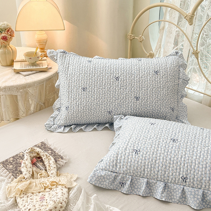 91家纺网 家纺一手货源 找家纺 圣比熊 2026新款A类云朵棉夹棉花边枕套宿舍单人一只装枕芯内胆套-单人枕套 花屿轻梦（花边夹棉）