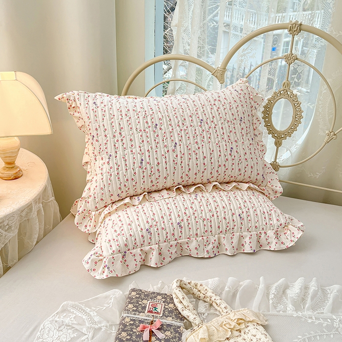 圣比熊 2026新款A类云朵棉夹棉花边枕套宿舍单人一只装枕芯内胆套-单人枕套 花漾甜心（花边夹棉）