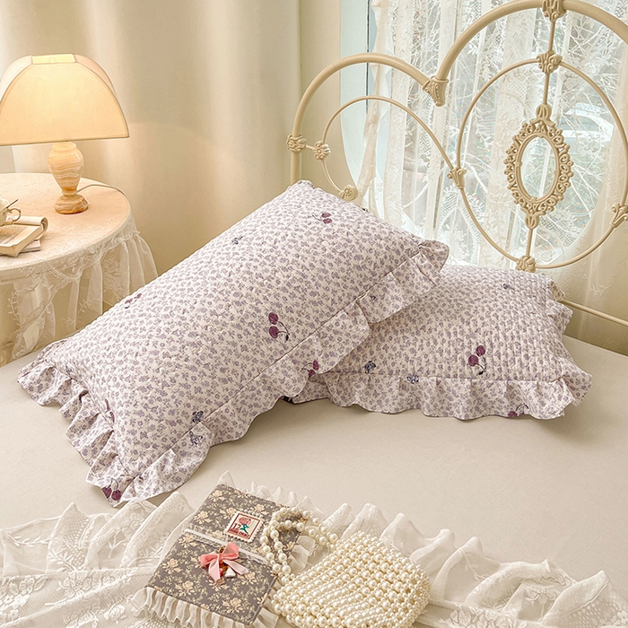 91家纺网 家纺一手货源 找家纺 圣比熊 2026新款A类云朵棉夹棉花边枕套宿舍单人一只装枕芯内胆套-单人枕套 蝴蝶梦境（花边夹棉）