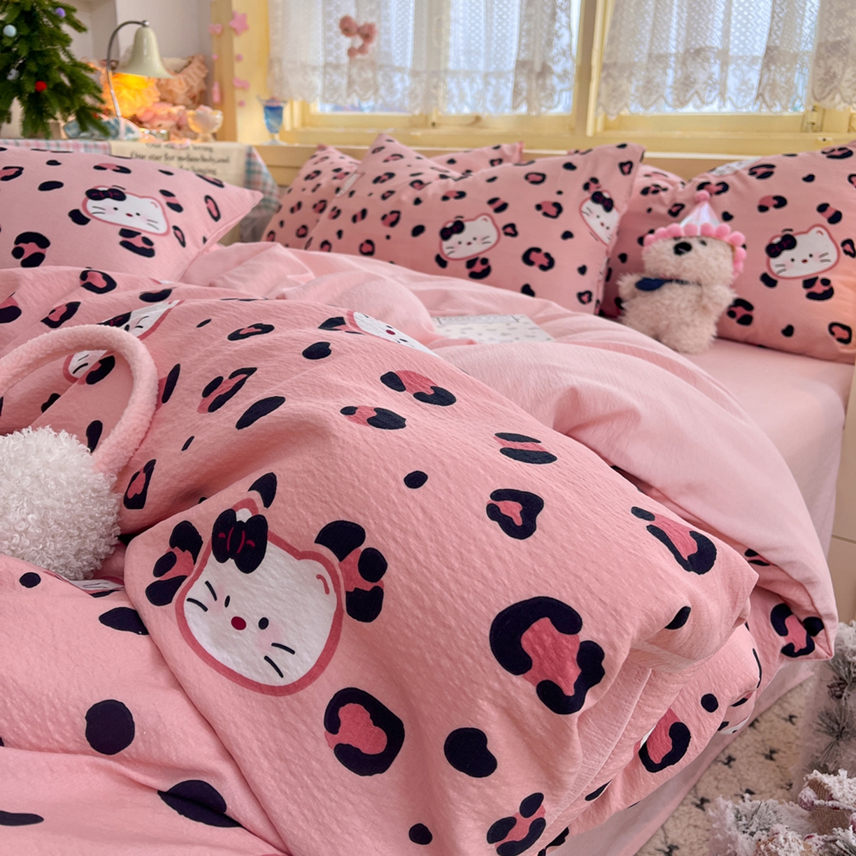 91家纺网 家纺一手货源 找家纺 （总）瑞钰 2025新款云感双层纱暗合四件套