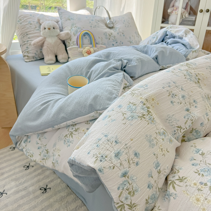 91家纺网 家纺一手货源 找家纺 （总）瑞钰 2025新款云感双层纱暗合四件套