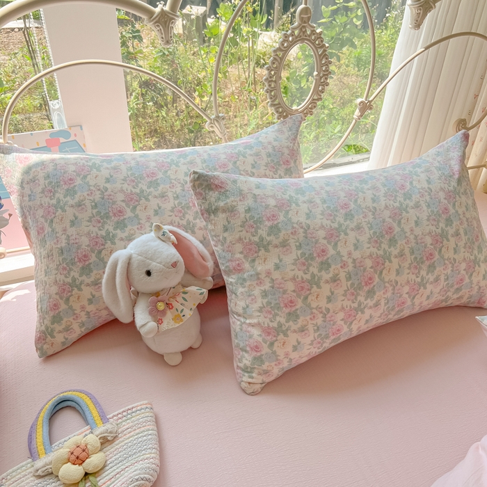 91家纺网 家纺一手货源 找家纺 瑞钰 2025新款云感双层纱暗合四件套 白月光