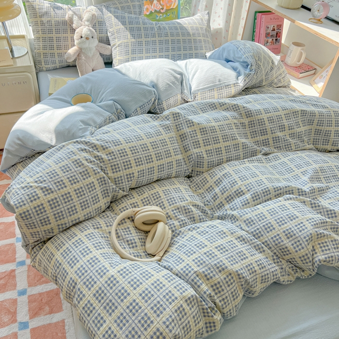 91家纺网 家纺一手货源 找家纺 瑞钰 2025新款云感双层纱暗合四件套 定格时光