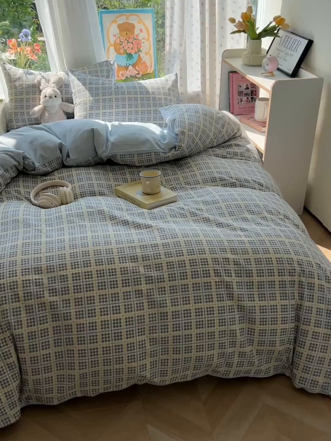 91家纺网 家纺一手货源 找家纺 瑞钰 2025新款云感双层纱暗合四件套 定格时光